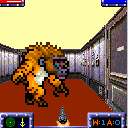 Mutant Alert (ExEn) screenshot: Shoot this monster before he gets too close to you and hurt you.