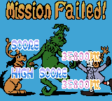 The Grinch (Game Boy Color) screenshot: Mission Failed