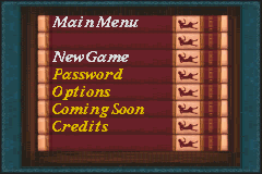 Nancy Drew: Message in a Haunted Mansion (Game Boy Advance) screenshot: Main Menu