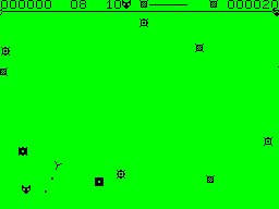 Astro Warrior (Atom) screenshot: Trying to shoot an alien