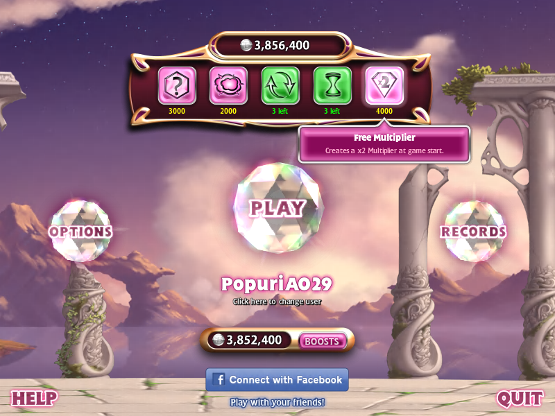 Bejeweled: Blitz (Windows) screenshot: Buying Boosts (Up to 3)