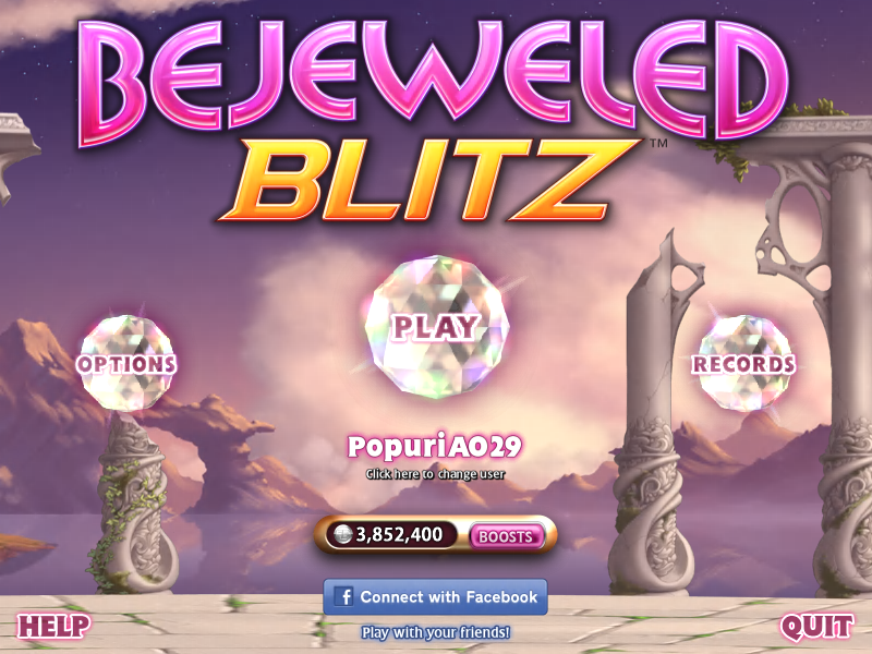 Bejeweled: Blitz (Windows) screenshot: Main Menu