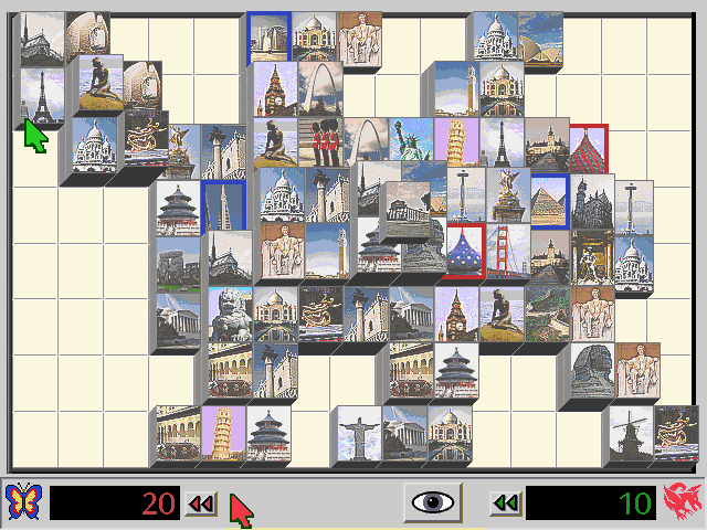 Ryūtōden (FM Towns) screenshot: Clicking the rewind icon allows you to undo an already made move