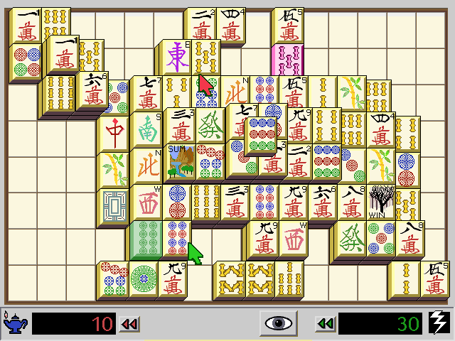 Ryūtōden (FM Towns) screenshot: Matching identical tiles
