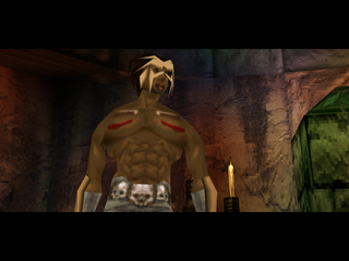 Akuji: The Heartless (PlayStation) screenshot: Akuji close-up