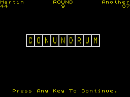 Countdown (ZX Spectrum) screenshot: Please now reveal todays Crucial Countdown Condundrum