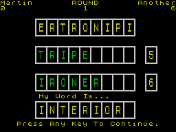 Countdown (ZX Spectrum) screenshot: Interior comes from the inside