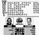NBA Jam (Game Boy) screenshot: Choose a team