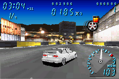 Need for Speed: Underground (Game Boy Advance) screenshot: Trying the Drift Mode again, but now with a basic Honda Civic Si Coupe.