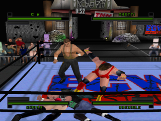 ECW Hardcore Revolution (PlayStation) screenshot: One-on-three mode