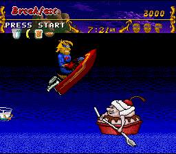 Captain Novolin (SNES) screenshot: In a boat