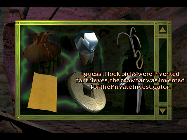 Discworld Noir (Windows) screenshot: This is your inventory