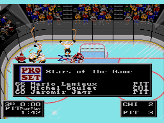 NHLPA Hockey '93 (Genesis) screenshot: Three stars