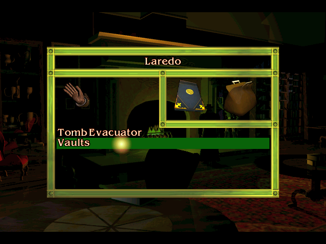 Discworld Noir (Windows) screenshot: This menu appears when you interrogate characters
