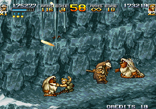 Metal Slug 4 (Arcade) screenshot: Yetis