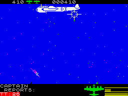 Night Gunner (ZX Spectrum) screenshot: A big ship to shoot down