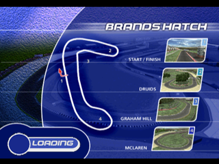 Jarrett & Labonte Stock Car Racing (PlayStation) screenshot: Brands Hatch loading screen