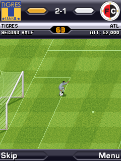 FIFA Manager 12 (J2ME) screenshot: Goalkeeper making a save