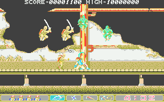 Ninja Spirit (Atari ST) screenshot: Needs quick swordplay now