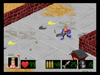 Captain Quazar (Windows) screenshot: Our favourite hero in action