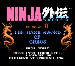Ninja Gaiden II: The Dark Sword of Chaos (NES) screenshot: Title screen