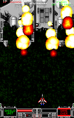 Strike Gunner S.T.G. (Arcade) screenshot: Destroyed.