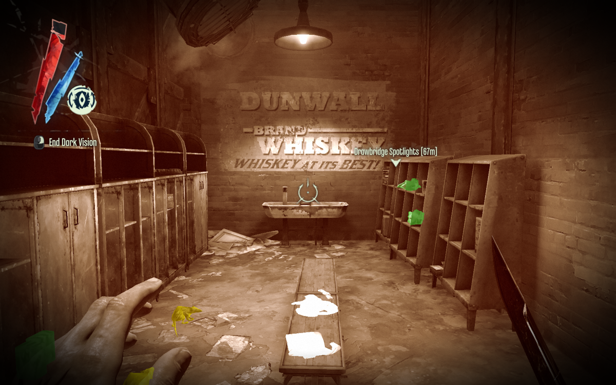 Dishonored (Windows) screenshot: I don't think I need dark vision to figure out I want some whiskey!