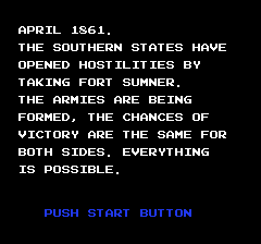 North & South (NES) screenshot: The game features several playable scenarios