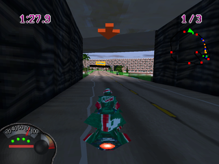 Jet Moto (PlayStation) screenshot: Tunnel