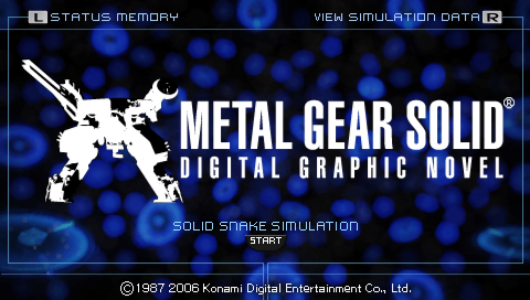 Metal Gear Solid: Digital Graphic Novel (PSP) screenshot: Main selection screen