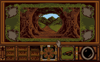 Obitus (DOS) screenshot: Leaving the forest (VGA)