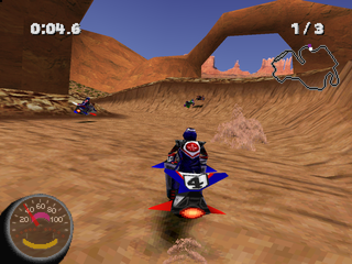 Jet Moto 2 (PlayStation) screenshot: Desert track