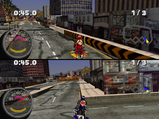 Jet Moto 2 (PlayStation) screenshot: Streets