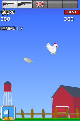 Chicken Boom (Android) screenshot: A game in progress (v1.5)
