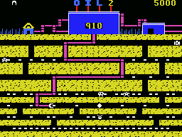 Oil's Well (MSX) screenshot: You may need to travel a windy path to reach oil a the bottom of the screen