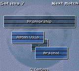 O'Leary Manager 2000 (Game Boy Color) screenshot: Next Match