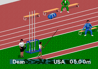 Olympic Summer Games (Genesis) screenshot: Pole vault start