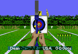 Olympic Summer Games (Genesis) screenshot: Archery