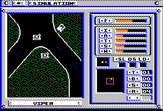 Omega (Apple II) screenshot: Battle Simulation