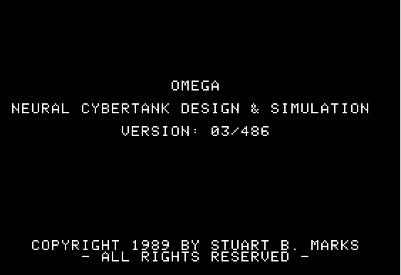 Omega (Apple II) screenshot: Version and Copyright Date