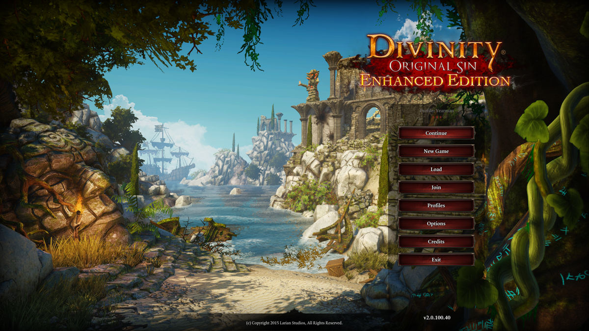 Divinity: Original Sin - Enhanced Edition (Windows) screenshot: Main menu