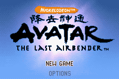 Avatar: The Last Airbender (Game Boy Advance) screenshot: Title screen