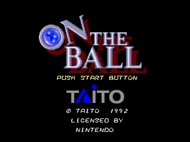 On the Ball (SNES) screenshot: English Title Screen