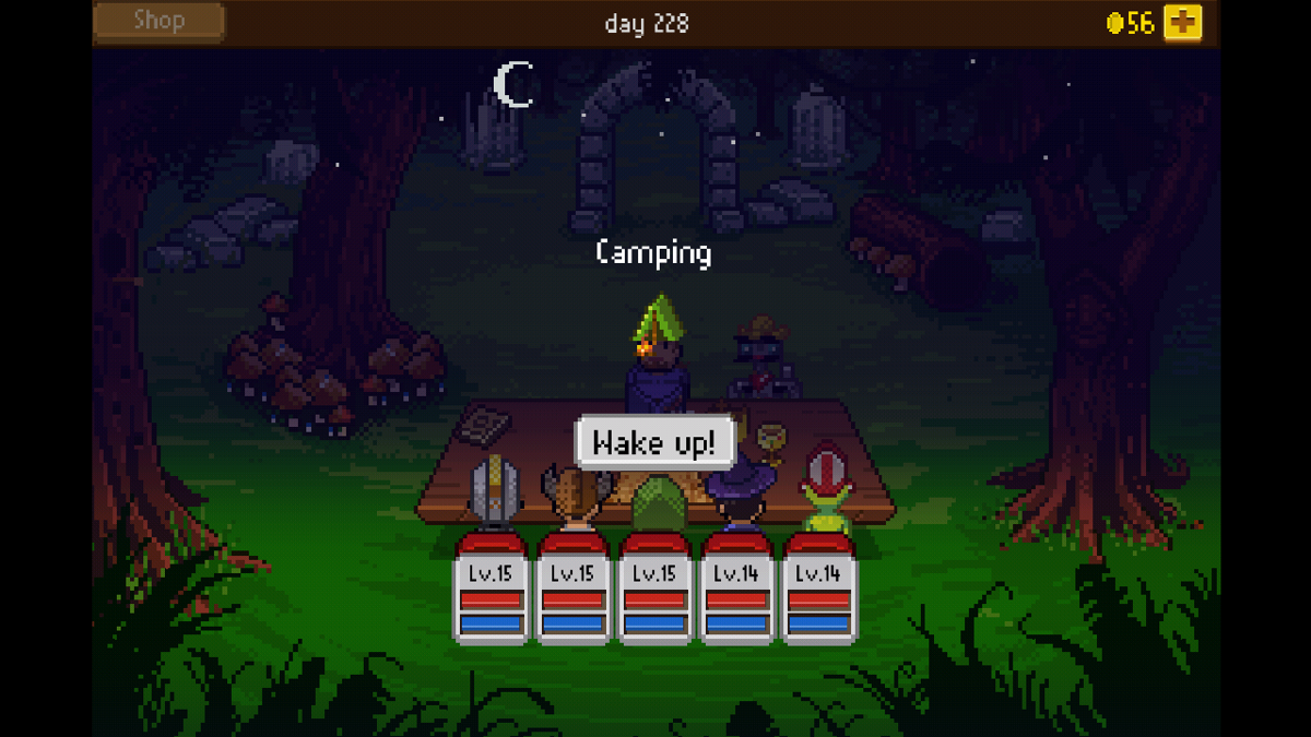 Knights of Pen & Paper + 1 Edition (Android) screenshot: Camping