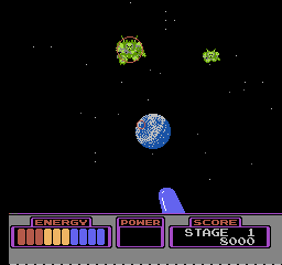 Mobile Suit Z Gundam: Hot Scramble (NES) screenshot: Encountering Hizacks in space