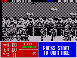 Operation Thunderbolt (ZX Spectrum) screenshot: To many enemies so few bullets