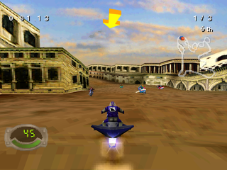 Jet Moto 3 (PlayStation) screenshot: Lost City start