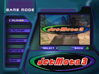 Jet Moto 3 (PlayStation) screenshot: Main menu