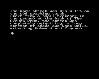 The Colour of Magic (ZX Spectrum) screenshot: Not every location features graphics