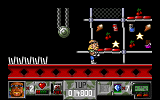 Suburban Commando (DOS) screenshot: Ah, candy! A healthy dose of sugar makes you look like a wrestler in no time.